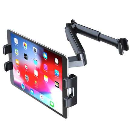 A081+X159 Car Backseat Headrest Tablet Bracket Long Arm Collapsible Mount