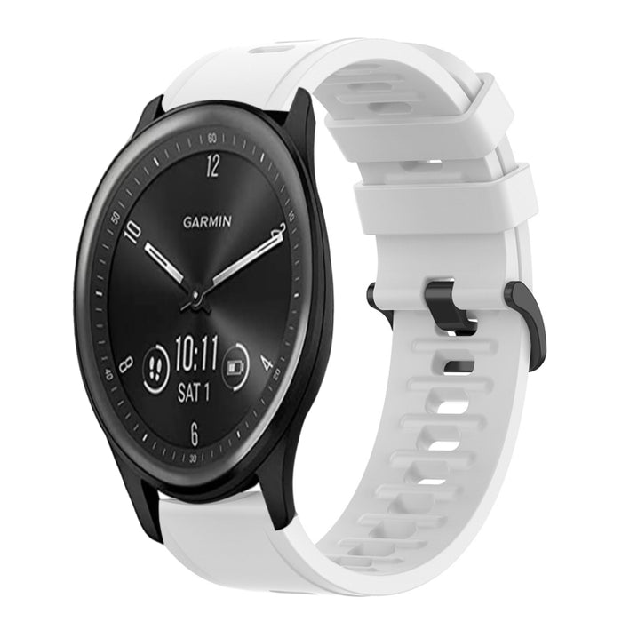 20mm Solid Color Soft Silicone Watch Band, For Garmin Vivomove Sport, For Garmin Venu 2 Plus