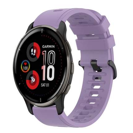 20mm Solid Color Soft Silicone Watch Band, For Garmin Vivomove Sport, For Garmin Venu 2 Plus