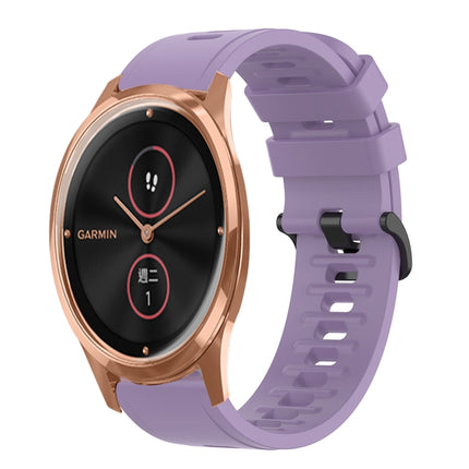 20mm Solid Color Soft Silicone Watch Band, For Garmin Venu SQ, For Garminmove Luxe