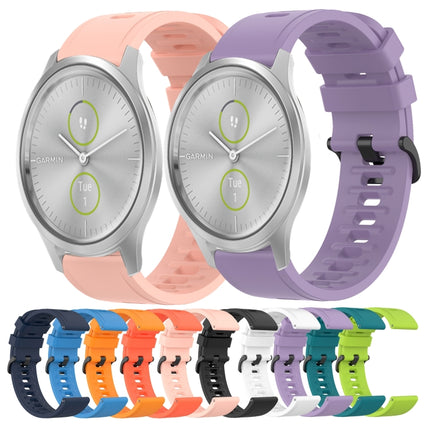 20mm Solid Color Soft Silicone Watch Band, For Garmin Garminmove Style, For Garmin Forerunner 645 Music