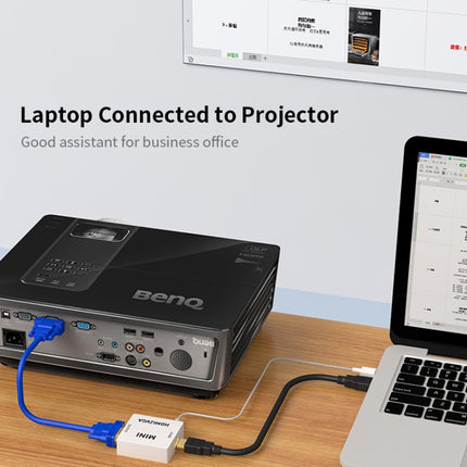 JSM Mini Size HD 1080P HDMI to VGA Audio Video Digital Converter Adapter, HDMI to VGA