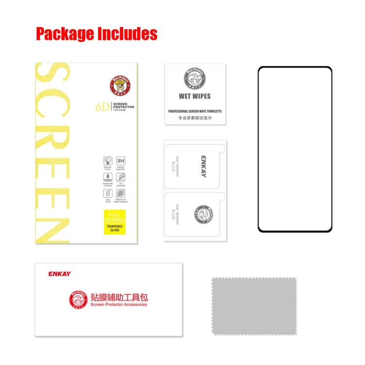 For Xiaomi 12 Lite ENKAY Full Glue Tempered Glass 6D Full Coverage Anti-scratch Protector