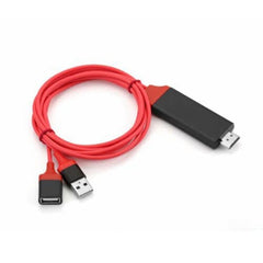 1080P HDMI Cables Adapter USB to HDTV Cable, Dongle USB Male + USB Female to HDMI Male 1080P HDTV Mirroring Cable for Phone/Pad and More Steaming Sharing