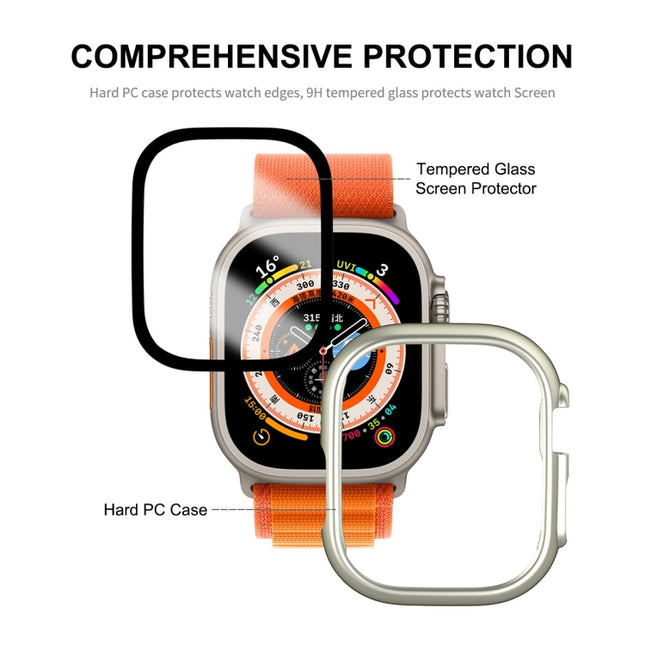For Apple Watch Ultra 3 / 2 / 1 49mm ENKAY 2 in 1 PC Case + Full Coverage 9H Tempered Glass Film