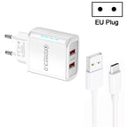 EU Plug + USB to Type-C Cable / White
