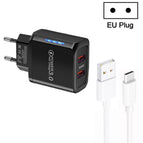 EU Plug + USB to Type-C Cable / Black