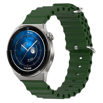 22mm Ocean Style Silicone Solid Color Watch Band, For Huawei Watch GT3 Pro 46mm, For Huawei Watch GT3 46mm