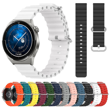 22mm Ocean Style Silicone Solid Color Watch Band, For Huawei Watch GT3 Pro 46mm, For Huawei Watch GT3 46mm