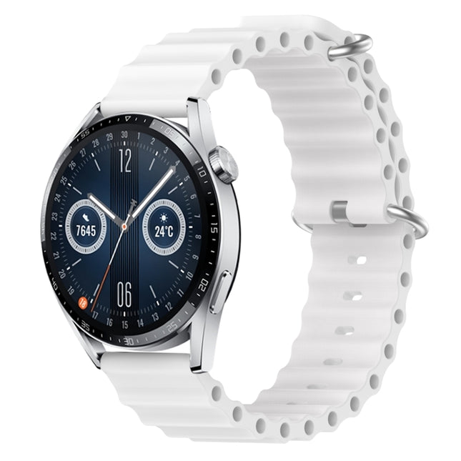 22mm Ocean Style Silicone Solid Color Watch Band, For Huawei Watch GT3 Pro 46mm, For Huawei Watch GT3 46mm