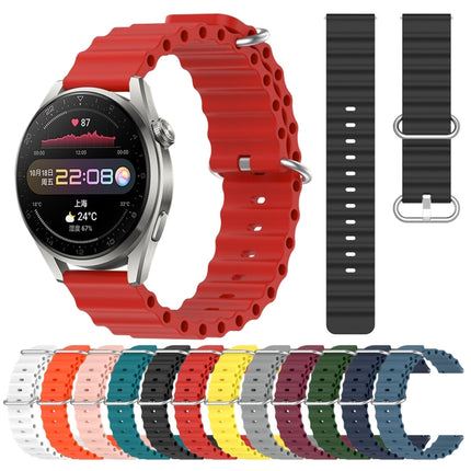 22mm Ocean Style Silicone Solid Color Watch Band, For Huawei Watch 3 Pro, For Huawei GT2 Pro