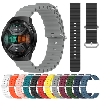 22mm Ocean Style Silicone Solid Color Watch Band, For Huawei Watch GT 2E, For Huawei GT2 46mm