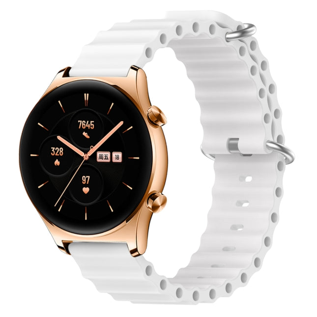 22mm Ocean Style Silicone Solid Color Watch Band, For Honor Watch GS 3, For Honor Watch GS Pro