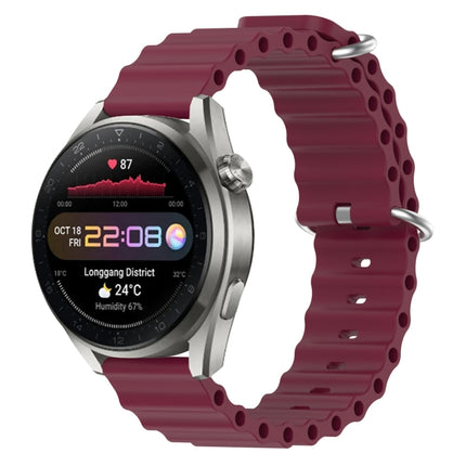 22mm Ocean Style Silicone Solid Color Watch Band, For Huawei Watch 3 Pro New