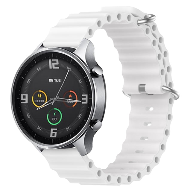 22mm Ocean Style Silicone Solid Color Watch Band, For Xiaomi MI Watch Color