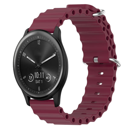 20mm Ocean Style Silicone Solid Color Watch Band, For Garmin Vivomove Sport, For Garmin Venu 2 Plus