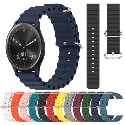 20mm Ocean Style Silicone Solid Color Watch Band, For Garmin Vivomove Sport, For Garmin Venu 2 Plus