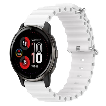 20mm Ocean Style Silicone Solid Color Watch Band, For Garmin Vivomove Sport, For Garmin Venu 2 Plus
