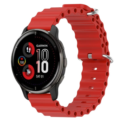 20mm Ocean Style Silicone Solid Color Watch Band, For Garmin Vivomove Sport, For Garmin Venu 2 Plus