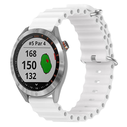 20mm Ocean Style Silicone Solid Color Watch Band, For Garmin Approach S40, For Garmin Forerunner 158