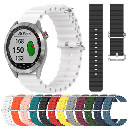 20mm Ocean Style Silicone Solid Color Watch Band, For Garmin Approach S40, For Garmin Forerunner 158