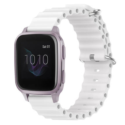 20mm Ocean Style Silicone Solid Color Watch Band, For Garmin Venu SQ, For Garminmove Luxe