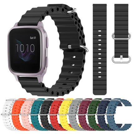 20mm Ocean Style Silicone Solid Color Watch Band, For Garmin Venu SQ, For Garminmove Luxe