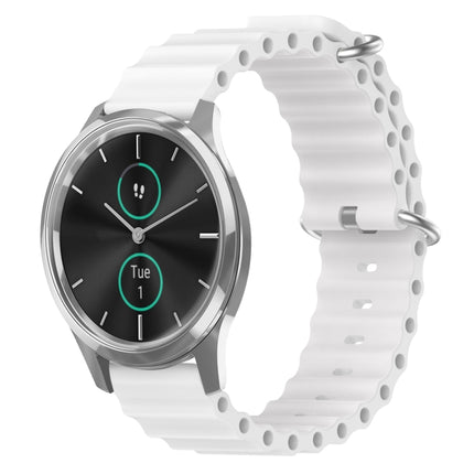 20mm Ocean Style Silicone Solid Color Watch Band, For Garmin Venu SQ, For Garminmove Luxe