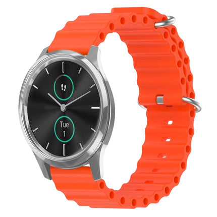 20mm Ocean Style Silicone Solid Color Watch Band, For Garmin Venu SQ, For Garminmove Luxe