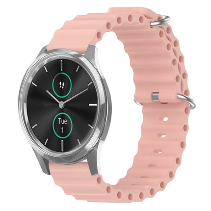 20mm Ocean Style Silicone Solid Color Watch Band, For Garmin Venu SQ, For Garminmove Luxe