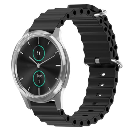 20mm Ocean Style Silicone Solid Color Watch Band, For Garmin Venu SQ, For Garminmove Luxe