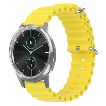 20mm Ocean Style Silicone Solid Color Watch Band, For Garmin Venu SQ, For Garminmove Luxe