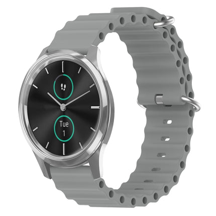 20mm Ocean Style Silicone Solid Color Watch Band, For Garmin Venu SQ, For Garminmove Luxe