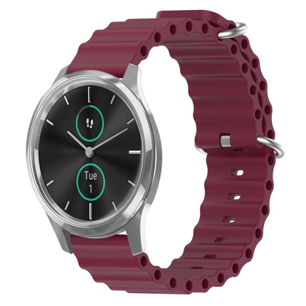 20mm Ocean Style Silicone Solid Color Watch Band, For Garmin Venu SQ, For Garminmove Luxe
