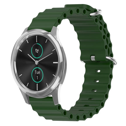 20mm Ocean Style Silicone Solid Color Watch Band, For Garmin Venu SQ, For Garminmove Luxe