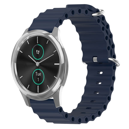 20mm Ocean Style Silicone Solid Color Watch Band, For Garmin Venu SQ, For Garminmove Luxe