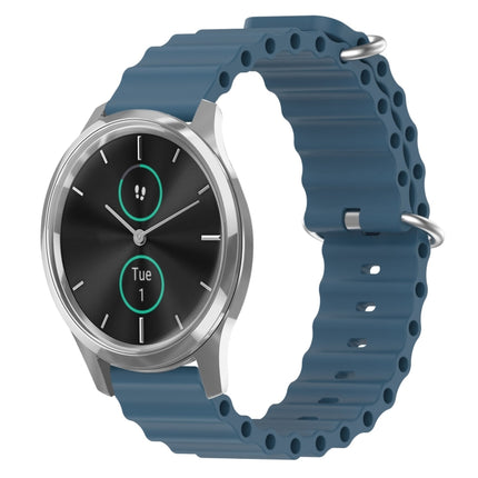 20mm Ocean Style Silicone Solid Color Watch Band, For Garmin Venu SQ, For Garminmove Luxe