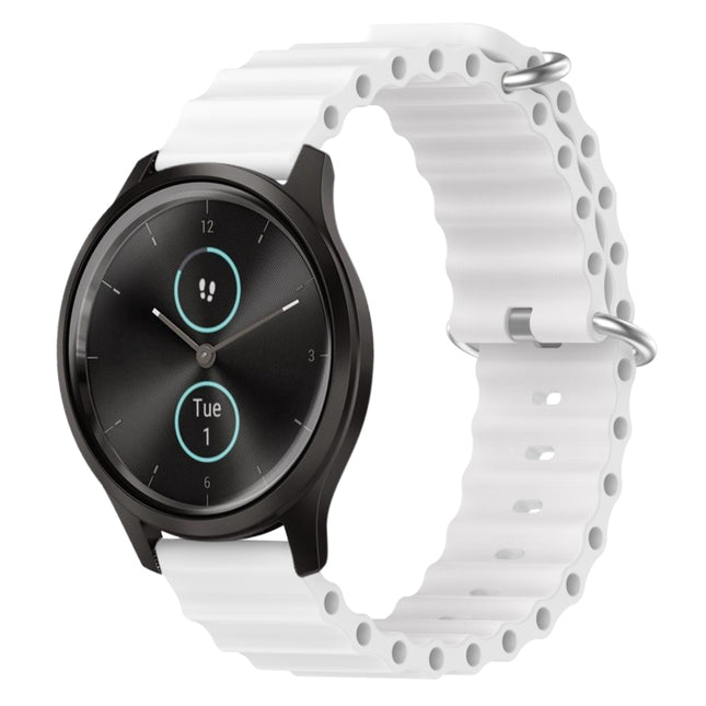 20mm Ocean Style Silicone Solid Color Watch Band, For Garmin Garminmove Style, For Garmin Forerunner 645 Music