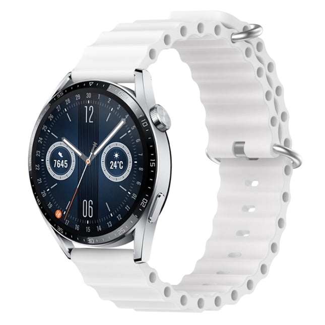 20mm Ocean Style Silicone Solid Color Watch Band, For Huawei Watch GT3 Pro 43mm, For Huawei Watch GT3 42mm