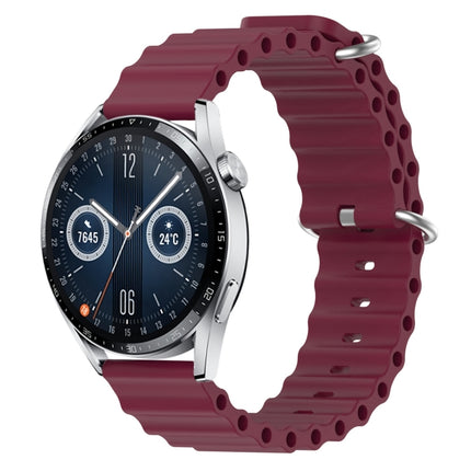 20mm Ocean Style Silicone Solid Color Watch Band, For Huawei Watch GT3 Pro 43mm, For Huawei Watch GT3 42mm