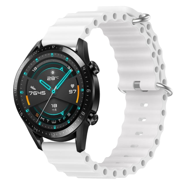 20mm Ocean Style Silicone Solid Color Watch Band, For Huawei Watch GT2 42mm, For Huawei Watch 2