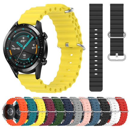 20mm Ocean Style Silicone Solid Color Watch Band, For Huawei Watch GT2 42mm, For Huawei Watch 2