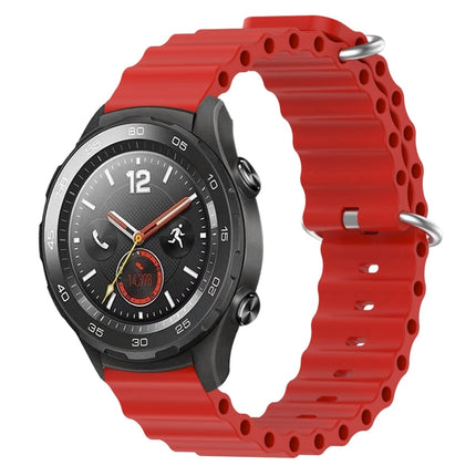20mm Ocean Style Silicone Solid Color Watch Band, For Huawei Watch GT2 42mm, For Huawei Watch 2