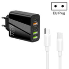 EU Plug + Type-C to Type-C Cable / Black