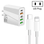 US Plug + Type-C to 8 Pin Cable / White