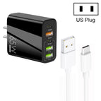 US Plug + USB to Type-C Cable / Black