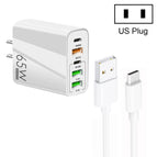 US Plug + USB to Type-C Cable / White