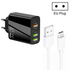 EU Plug + USB to Type-C Cable / Black