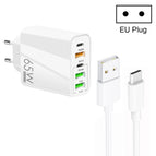 EU Plug + USB to Type-C Cable / White