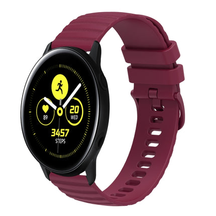 20mm Wavy Dotted Solid-Color Silicone Watch Band, For Samsung Galaxy Watch3 41mm, For Samsung Galaxy Watch Active 40mm